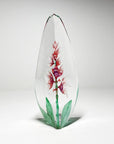 Back view of Maleras Crystal Sculpture Orchid Red on a white background, available at Spacio India from the Sculptures and Art Objects Collection