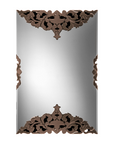 Decorative Murano French style mirror with intricate brown frame on a white background