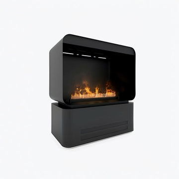Modern artificial water vapour fireplace with fireplace insert on a white background available at Spacio retail stores in India.