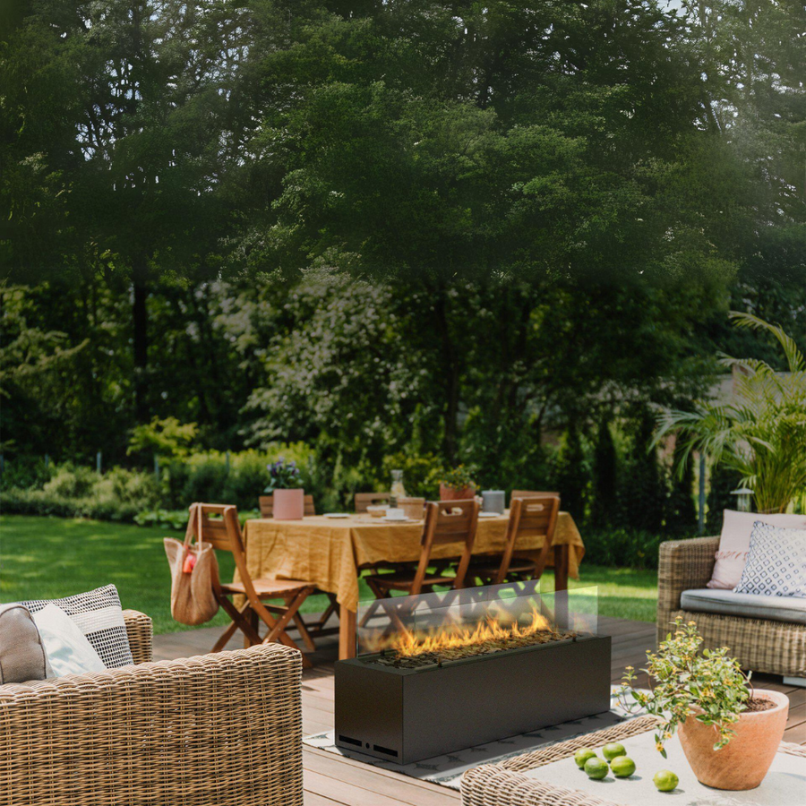 Galio Black Outdoor Gas Fireplace by Planika | Spacio