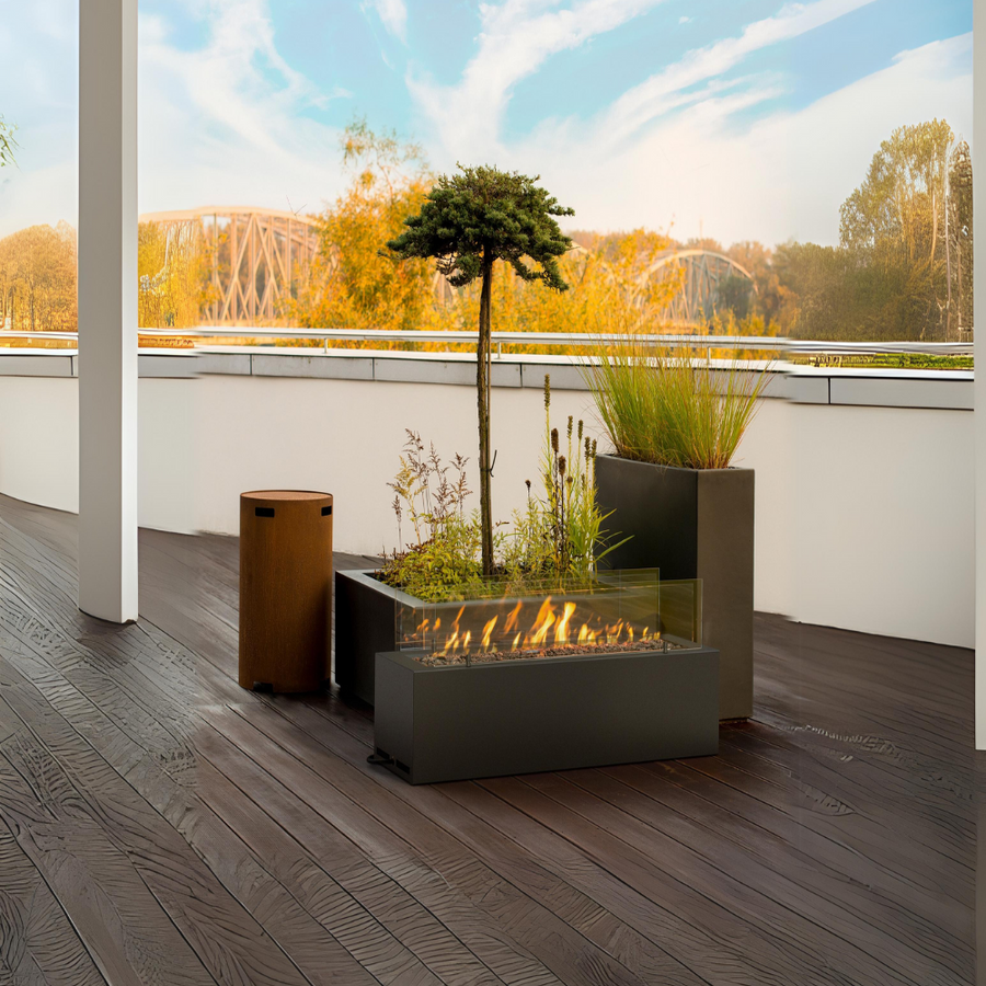 Galio Black Outdoor Gas Fireplace by Planika | Spacio