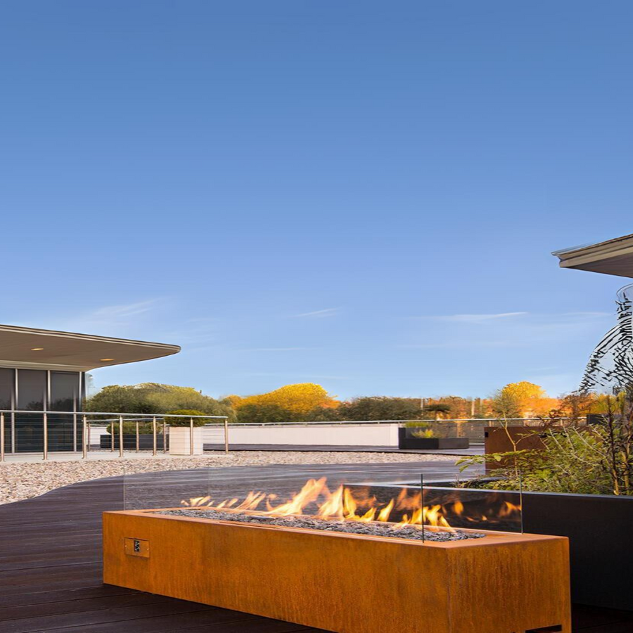 Galio Corten Outdoor Gas Fireplace by Planika | Spacio