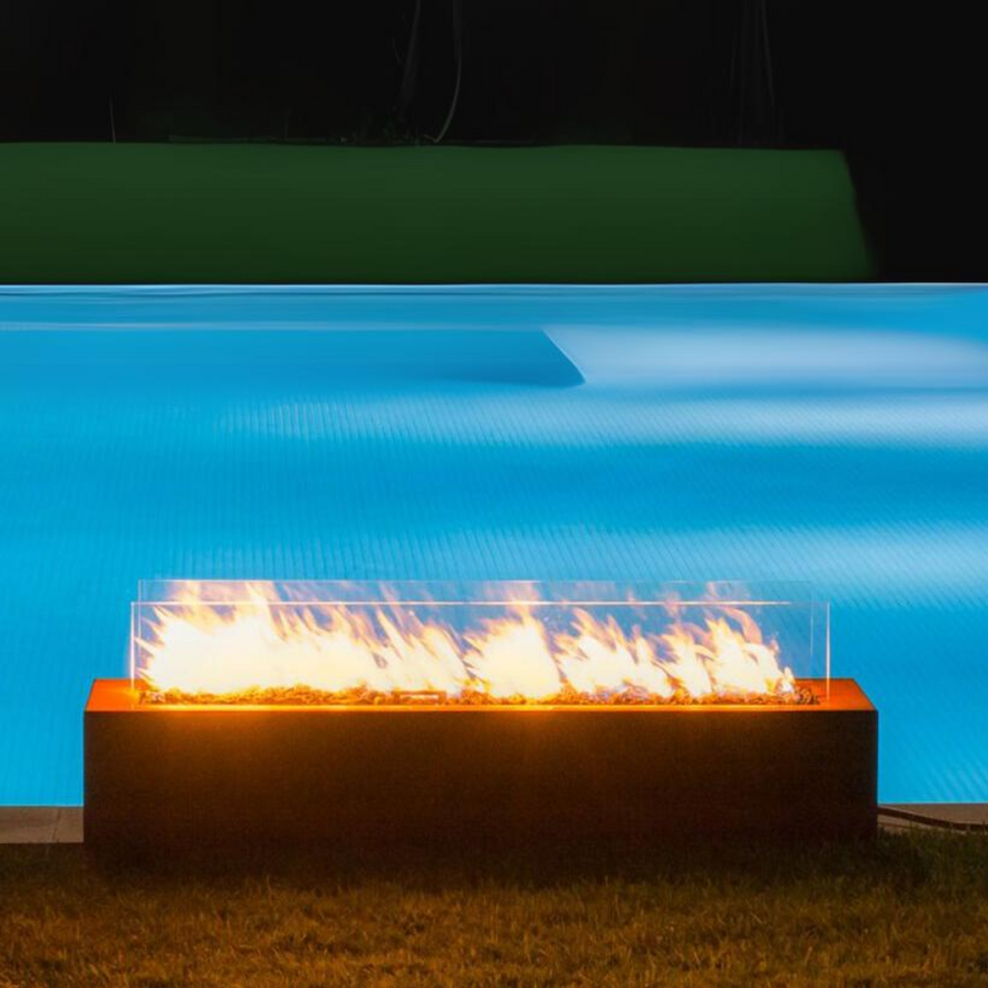 Galio Corten Outdoor Gas Fireplace by Planika | Spacio