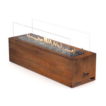 Galio Corten Outdoor Gas Fireplace by Planika | Spacio