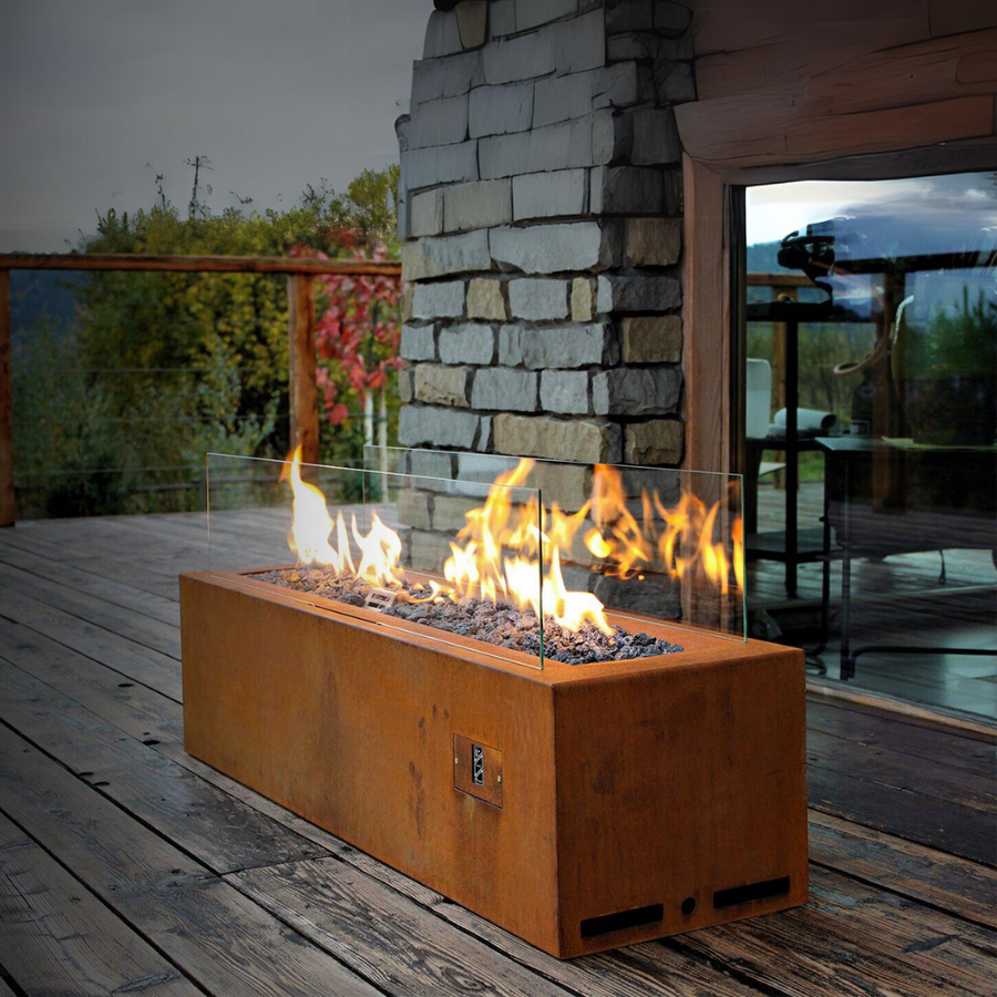 Galio Corten Outdoor Gas Fireplace by Planika | Spacio