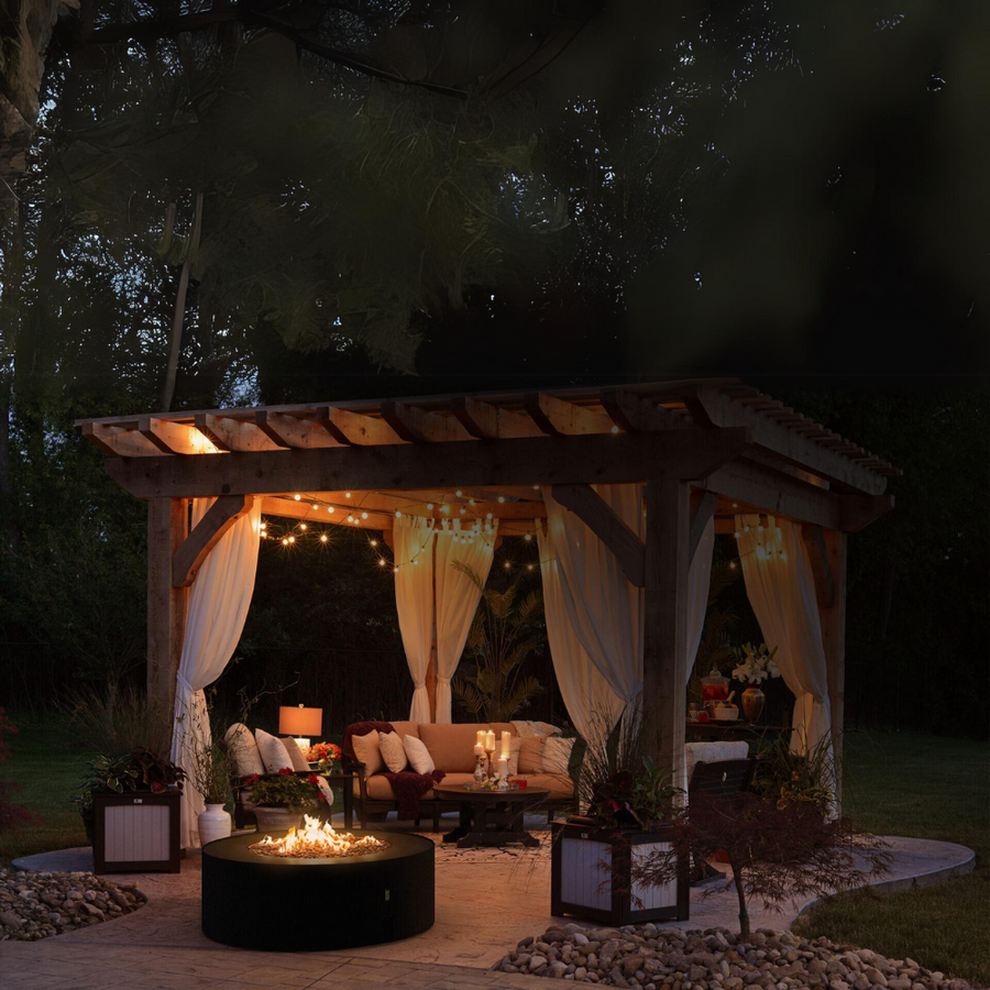 Galio Star Black Outdoor Gas Fireplace by Planika | Spacio
