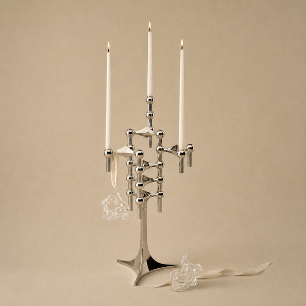 Stoff Nagel Chrome 5A Stand Candle Holder & Vase Set (7 pc)