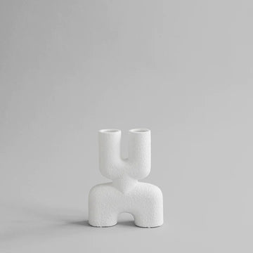 A 101Cph Cobra Double Mini Bubble White 203022 candle holder in Copenhagen style with a y shape on it.